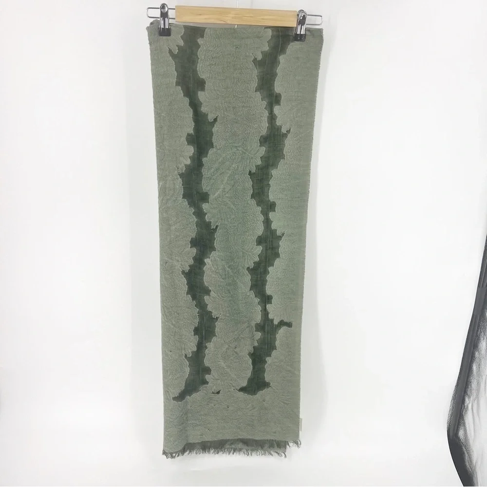 ✅ NWT‎ WORLD MARKET COTTON BLEND GREEN TEXTURED SCARF